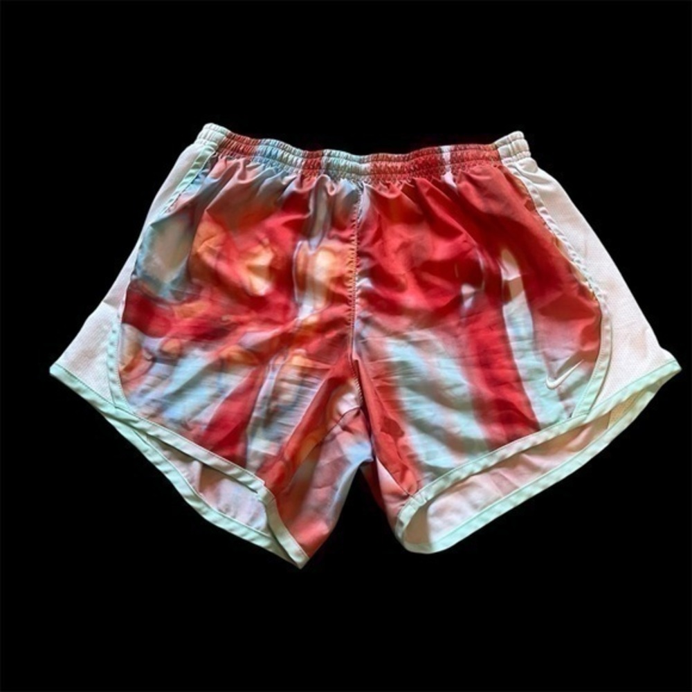 Nike red and blue high rise sporty athletic shorts